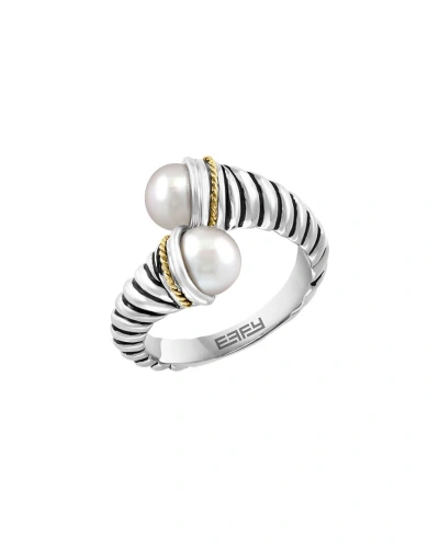 Effy Fine Jewelry 18k Rose Gold & Silver 7mm Pearl Ring In Metallic