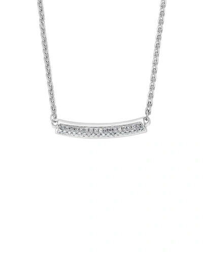 Effy Fine Jewelry Silver 0.10 Ct. Tw. Diamond Necklace In Metallic