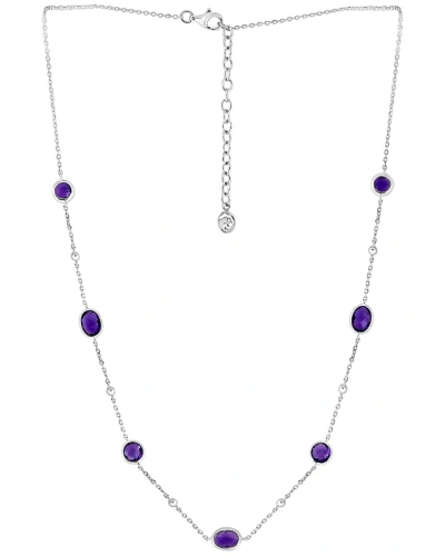 Effy Fine Jewelry Silver 4.30 Ct. Tw. Amethyst Necklace In Metallic