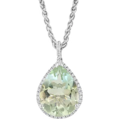 Effy Green Amethyst Pendant Necklace In Silver