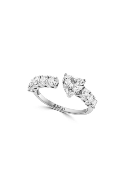 Effy Heart Lab Created Diamond Ring In White Gold
