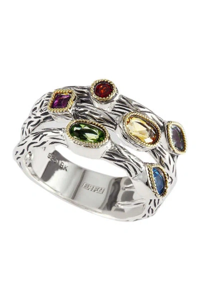 Effy Sterling Silver & 18k Yellow Gold Amethyst, Blue Topaz, Citrine, Garnet, Peridot, Aquamarine Ri In Silver Multi