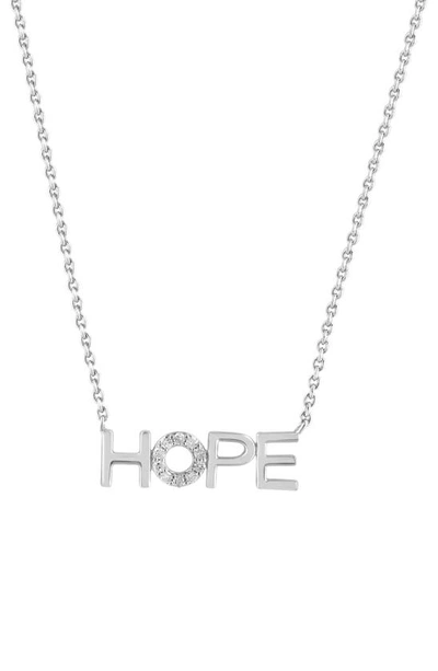 Effy Sterling Silver Diamond Pavé Hope Necklace In Metallic