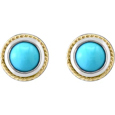 Effy Turquoise & Diamond Stud Earrings In Blue