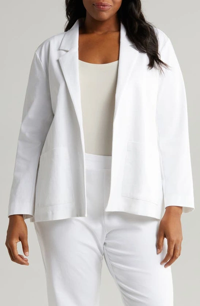 Eileen Fisher Organic Cotton Blend Blazer In White