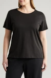 Eileen Fisher Organic Cotton T-shirt In Black