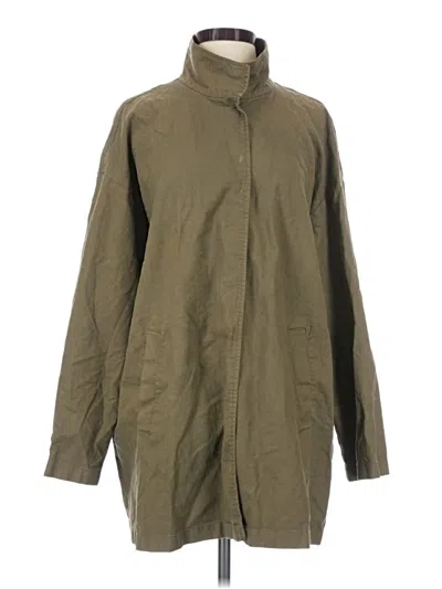 Pre-owned Eileen Fisher Raincoat In Green
