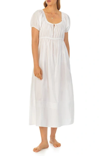 Eileen West Lace Trim Cotton Lawn Ballet Nightgown In White