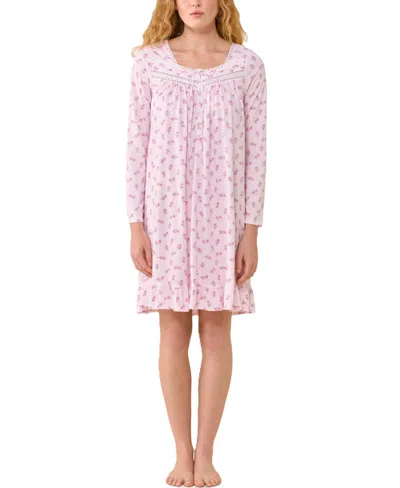 Eileen West Women's Long-sleeve Floral-print Sleepwear Nightgown In Pink