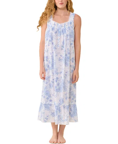 Eileen West Women's Sleeveless Sweetheart Neckline Button Front Nightgown In Multi