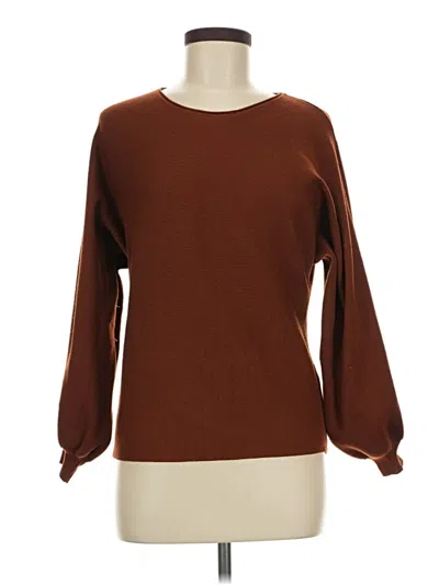 Pre-owned Ekouaer Long Sleeve Blouse In Brown