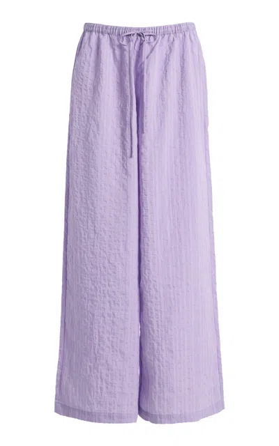 Elce Orta Striped Wide-leg Pants In Purple
