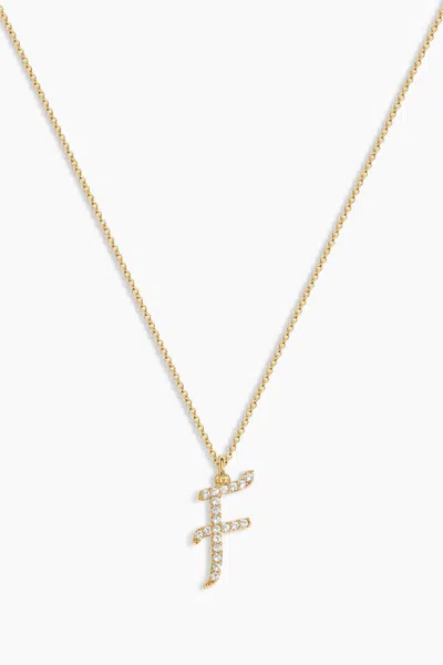 Electric Picks Just My Type Initial Necklace In Gold - F