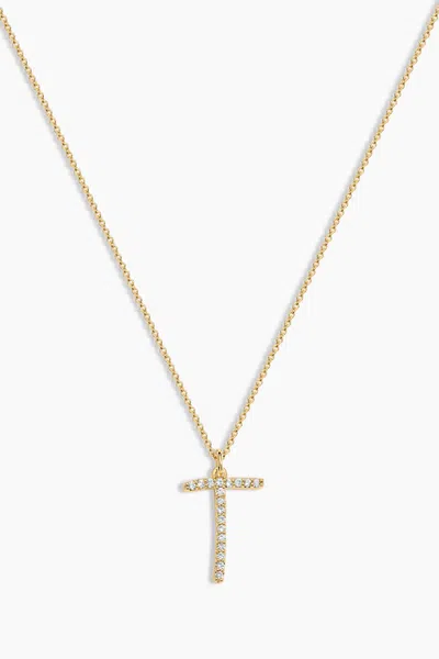 Electric Picks Just My Type Initial Necklace In Gold - T