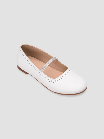Elephantito Baby's & Girl's Sasha Leather Ballerina Flats In White