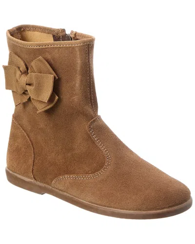 Elephantito Bow Suede Boot In Brown