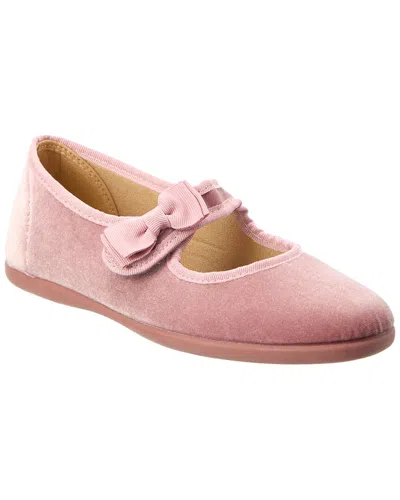 Elephantito Kids' Bow Velvet Mary Jane In Pink