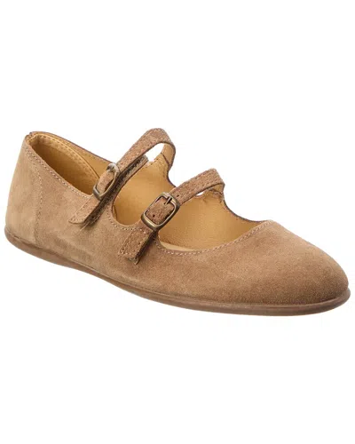 Elephantito Kids' Double Strap Suede Mary Jane In Brown