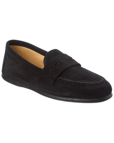 Elephantito Kids' Suede Penny Loafer In Black
