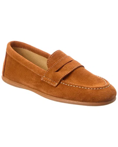 Elephantito Kids' Suede Penny Loafer In Brown