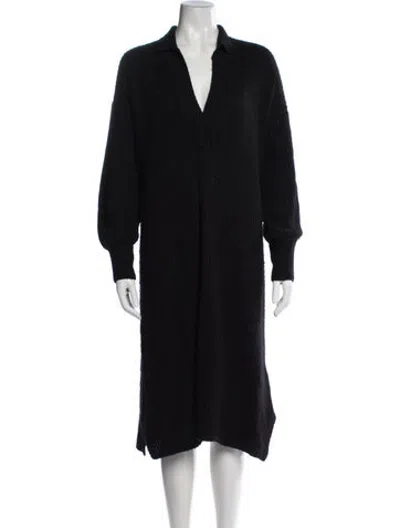 Pre-owned Eleven Six Baby Alpaca Midi Length Dress In Black