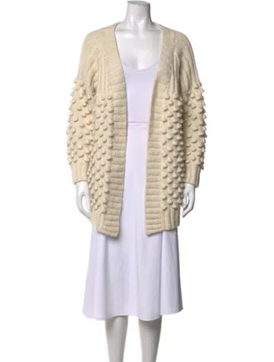 Pre-owned Eleven Six Baby Alpaca Open Front Sweater In Neutrals