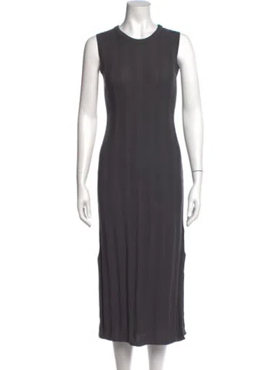 Pre-owned Eleventy Crew Neck Long Dress In Grey