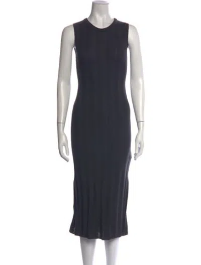 Pre-owned Eleventy Crew Neck Midi Length Dress In Blue