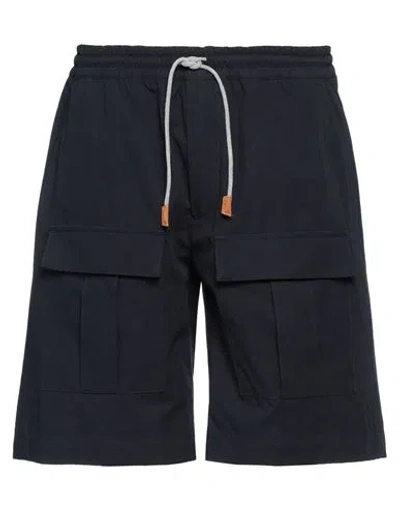Eleventy Man Shorts & Bermuda Shorts Midnight Blue Size 33 Cotton