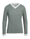 Eleventy Man Sweater Military Green Size Xxl Cotton