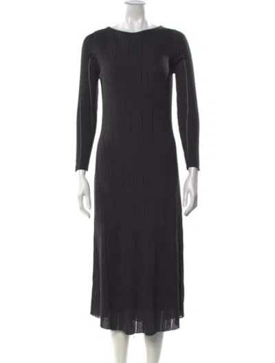 Pre-owned Eleventy Silk Midi Length Dress In Grey