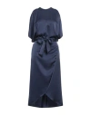 Eleventy Woman Midi Dress Midnight Blue Size 4 Triacetate, Cupro