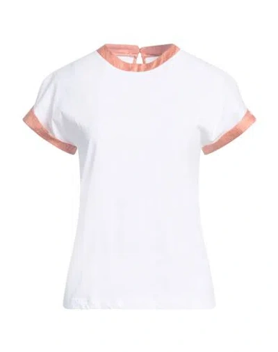 Eleventy Woman T-shirt White Size S Cotton, Linen, Polyamide