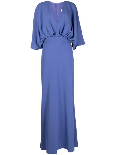 Elie Saab Cady Floor-length Gown In Blue