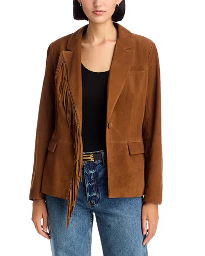 Elie Tahari The Adeline Suede Jacket In Brown