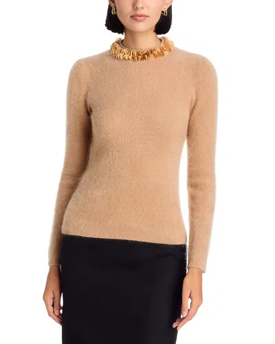 Elie Tahari The Ling Jeweled Cashmere Sweater In Neutral