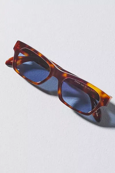 Elisa Johnson Alix Rectangle Sunglasses In Brown