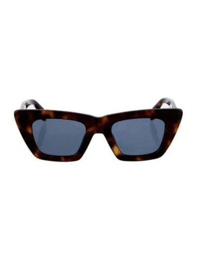 Pre-owned Elisa Johnson Cat-eye Tinted Sunglasses In Brown