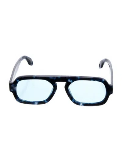 Pre-owned Elisa Johnson Square Tinted Sunglasses In Blue