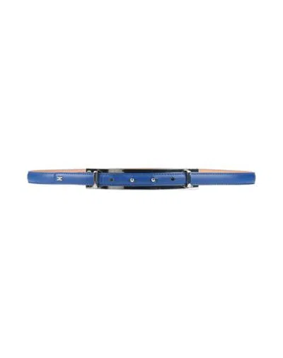 Elisabetta Franchi Woman Belt Bright Blue Size 8 Polyurethane, Polyester, Cotton