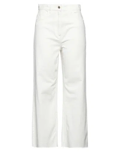 Elisabetta Franchi Woman Jeans Ivory Size 29 Cotton, Elastane In White