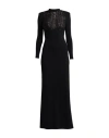 Elisabetta Franchi Woman Maxi Dress Black Size 4 Viscose, Elastane, Silk, Plastic, Glass
