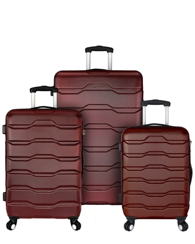 Elite Luggage Omni 3pc Hardside Spinner Luggage Set In Burgundy