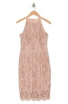 Eliza J Lace Sheath Dress In Blush