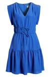 Eliza J Obi Gathered Tie Waist Dress In Cobalt