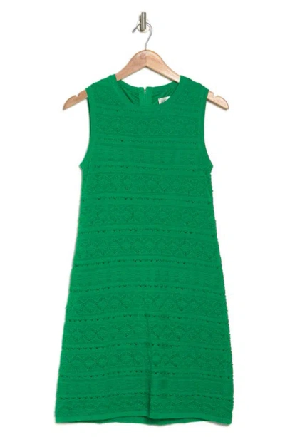 Eliza J Sleeveless Crochet Shift Dress In Green