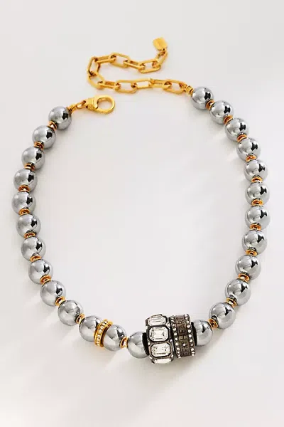 Elizabeth Cole Belen Statement Necklace In Silver