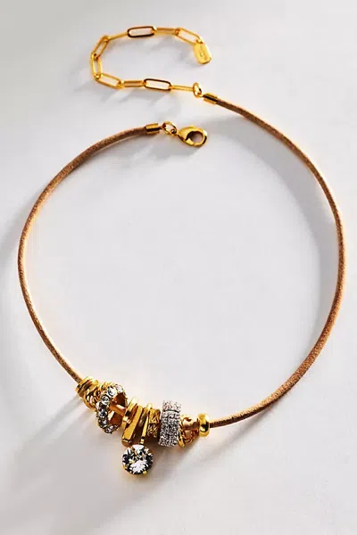 Elizabeth Cole Desta Charm Necklace In Beige