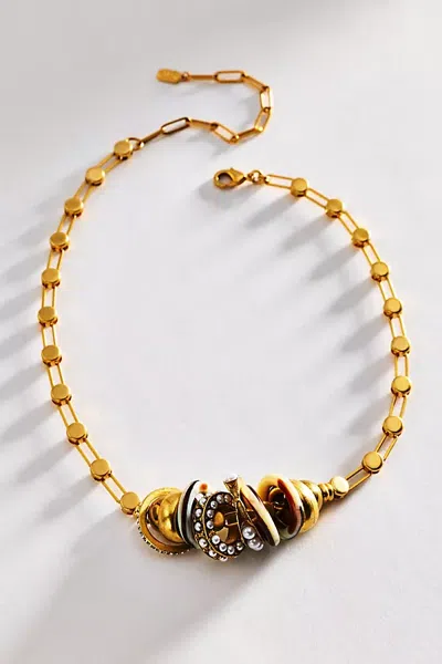 Elizabeth Cole Sherry Ring Charm Necklace In Gold