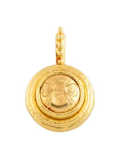 Pre-owned Elizabeth Locke 19k Honey Bee Enhancer Pendant, 1.5" In Multicolor